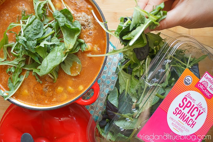 Albondigas (Mexican Meatball Soup) - Spinach
