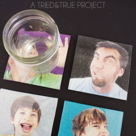Make these Father's Day Personalized Coasters for that special dad in your life! Each one takes less than 15 minutes to make!