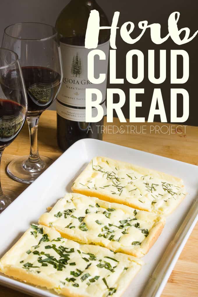 This gluten-free Herb Cloud Bread Appetizer is super easy to make and pairs wonderfully with wine!
