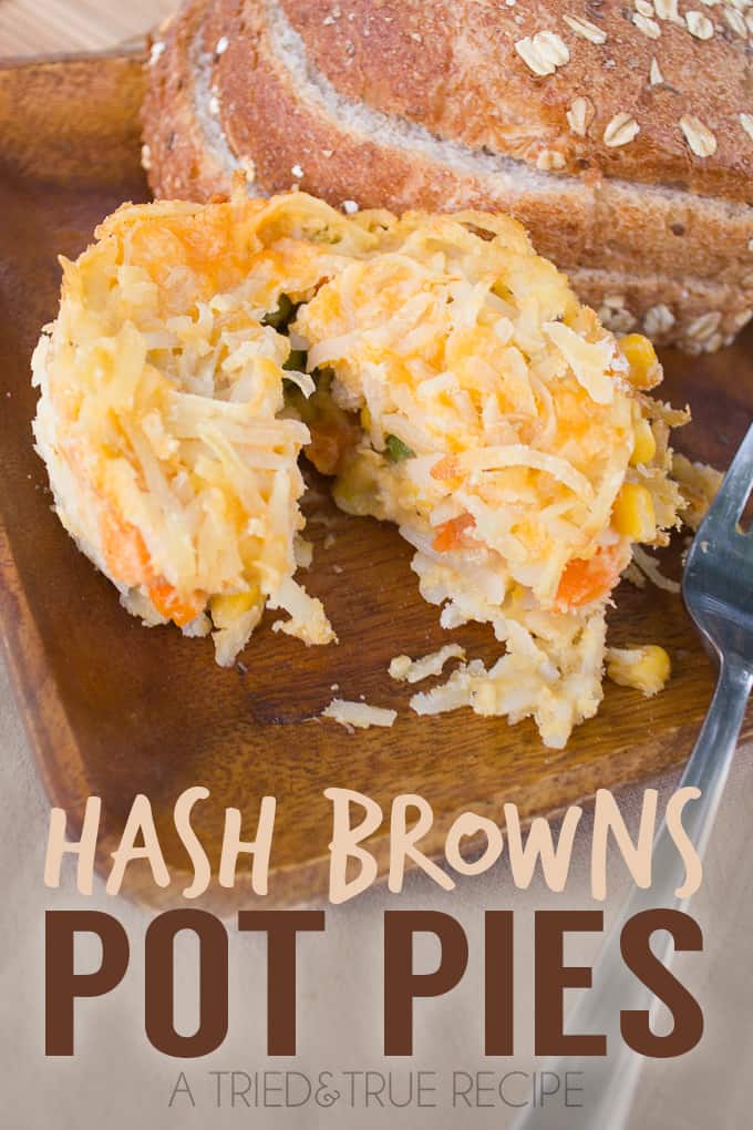 These Hash Browns Pot Pies are easy to make ahead and freeze for a super quick meal! 