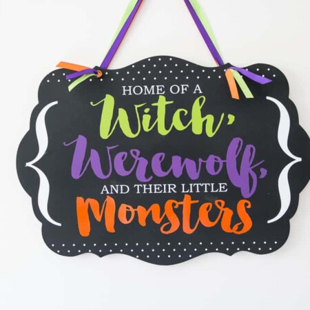 Vinyl Halloween Family Sign - Hang