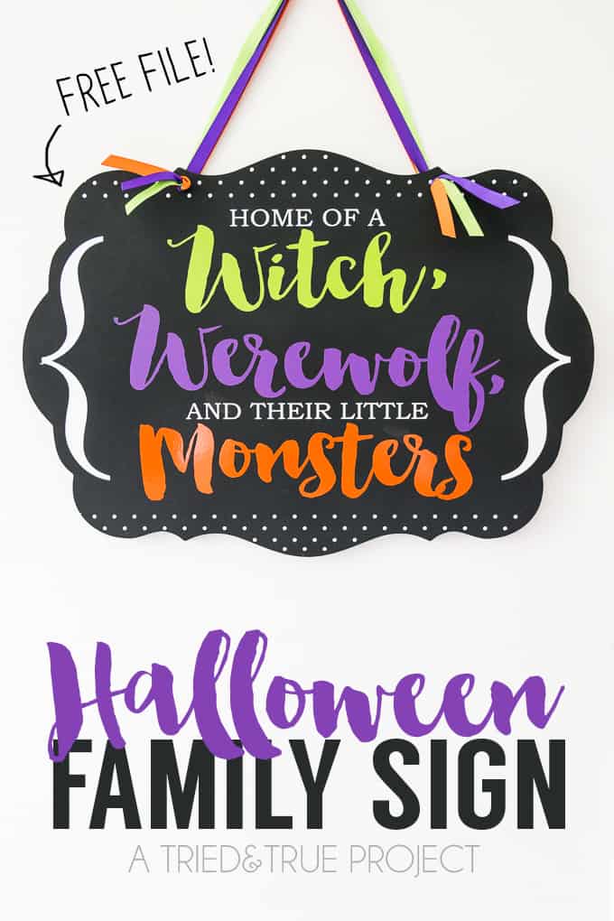 Vinyl Halloween Family Sign - Includes free cutting file!