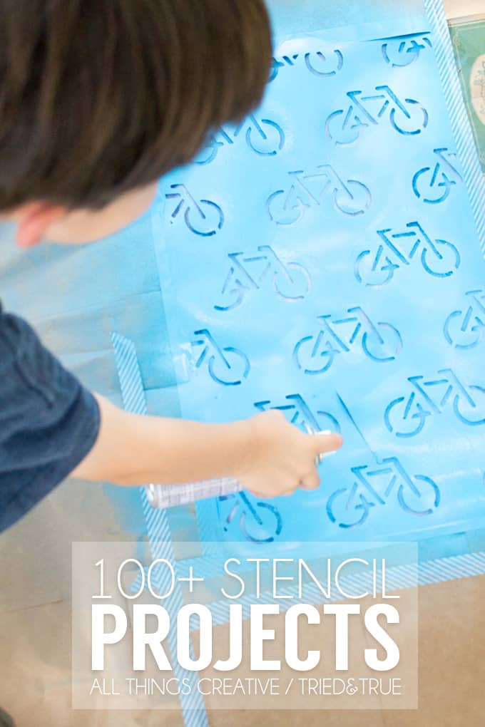 Check out this HUGE list of 100+ stencil crafts and projects. From holidays to home decor to diy, there's something for everyone!