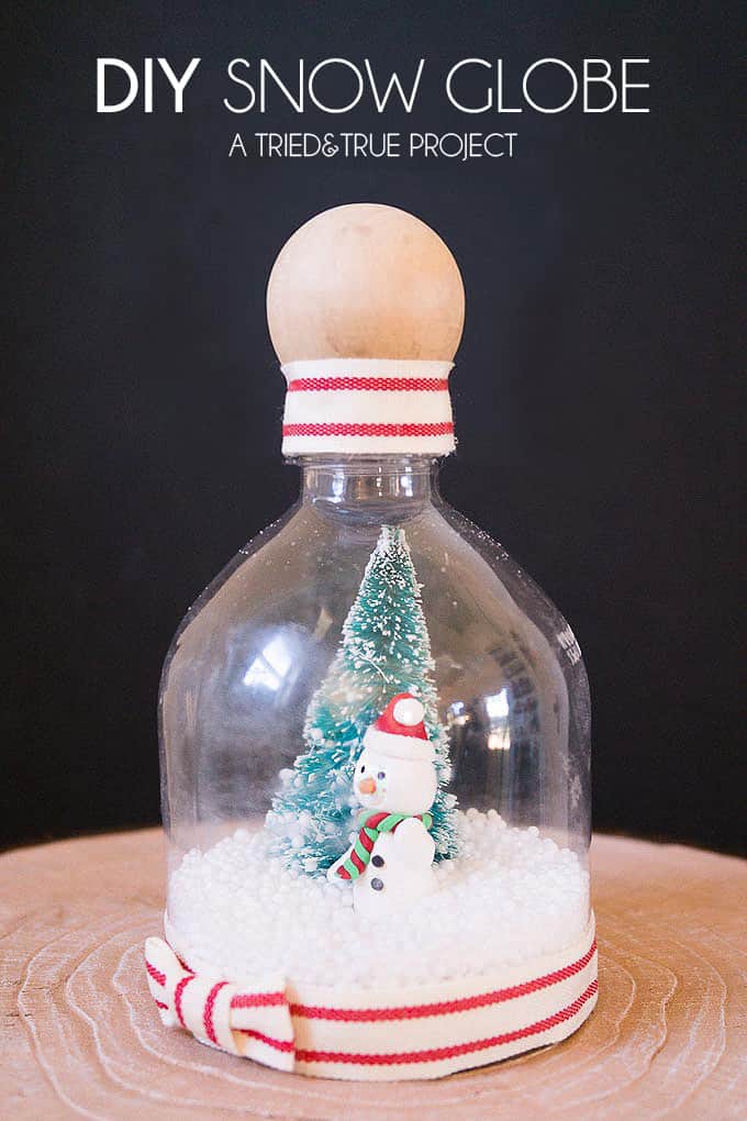 Make these easy DIY Recycled Snow Globes with your kids or friends!