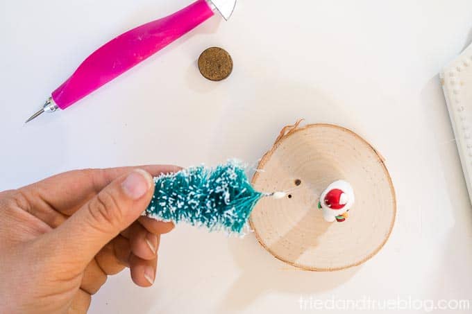 DIY Recycled Snow Globe - Glue