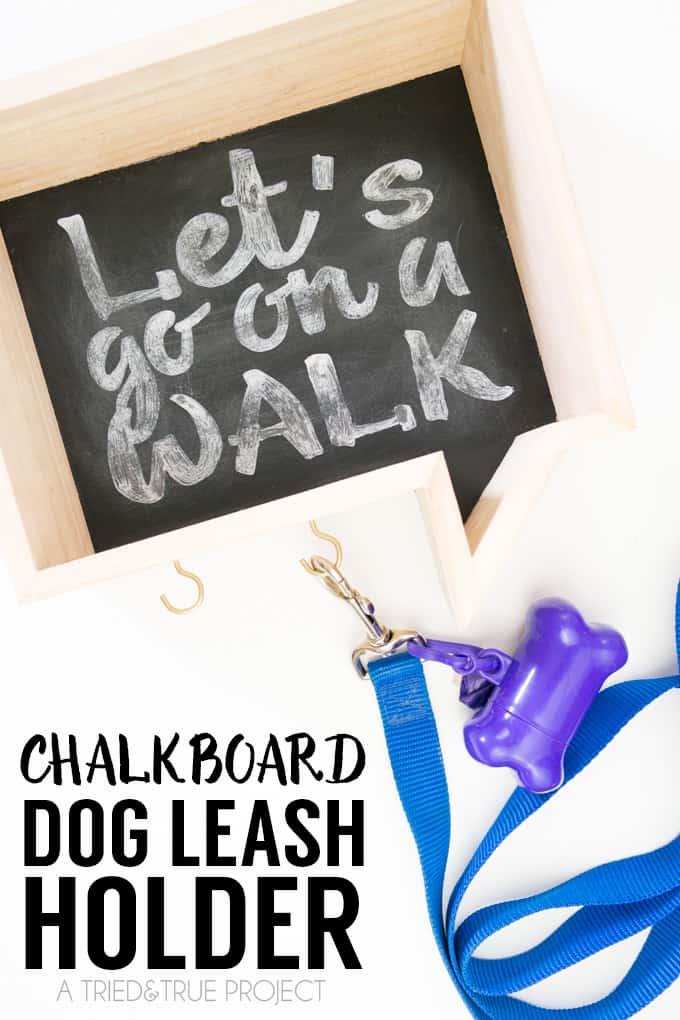 Make this adorable Faux Chalkboard Dog Leash Holder for your best friend!