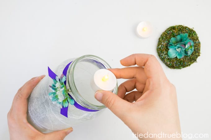 Super Easy Fairy Jar Lantern - Tea Lights