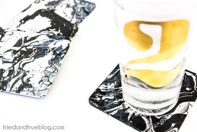 DIY Marble Coasters - Perfect for New Year's Eve!