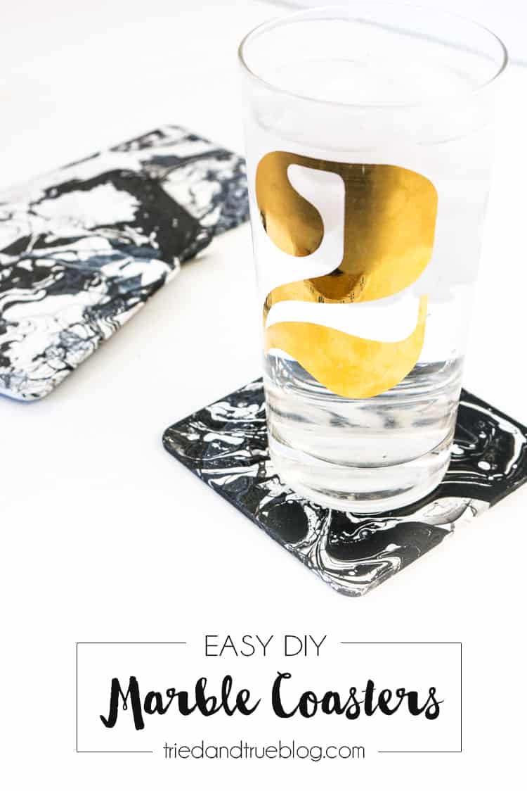 DIY Marble Coasters - Easy project that's perfect for New Year's Eve!