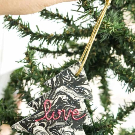 Hang this easy marble ornament on a tree