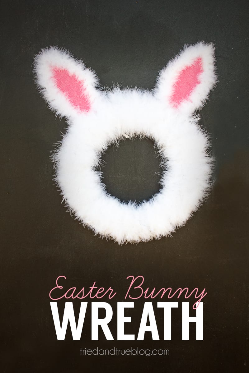 This Easter Bunny Spring Wreath is super easy to make with just a couple craft supplies. The perfect addition to your Easter Crafts!