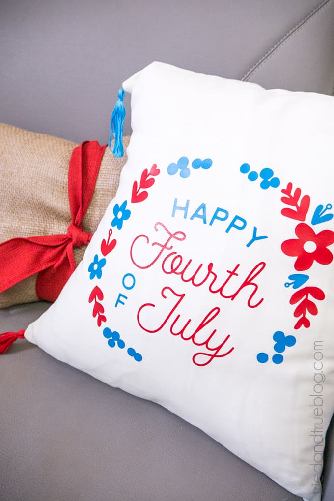 Fourth of July Pillow Cover on Couch
