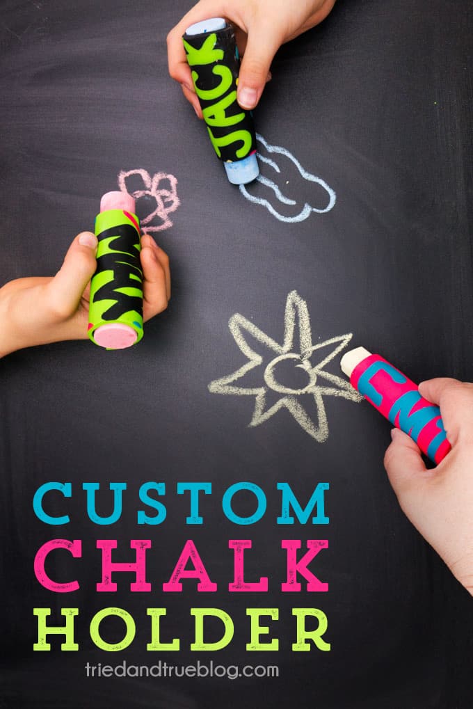 Three hands using Custom Sidewalk Chalk Holder for SPD.