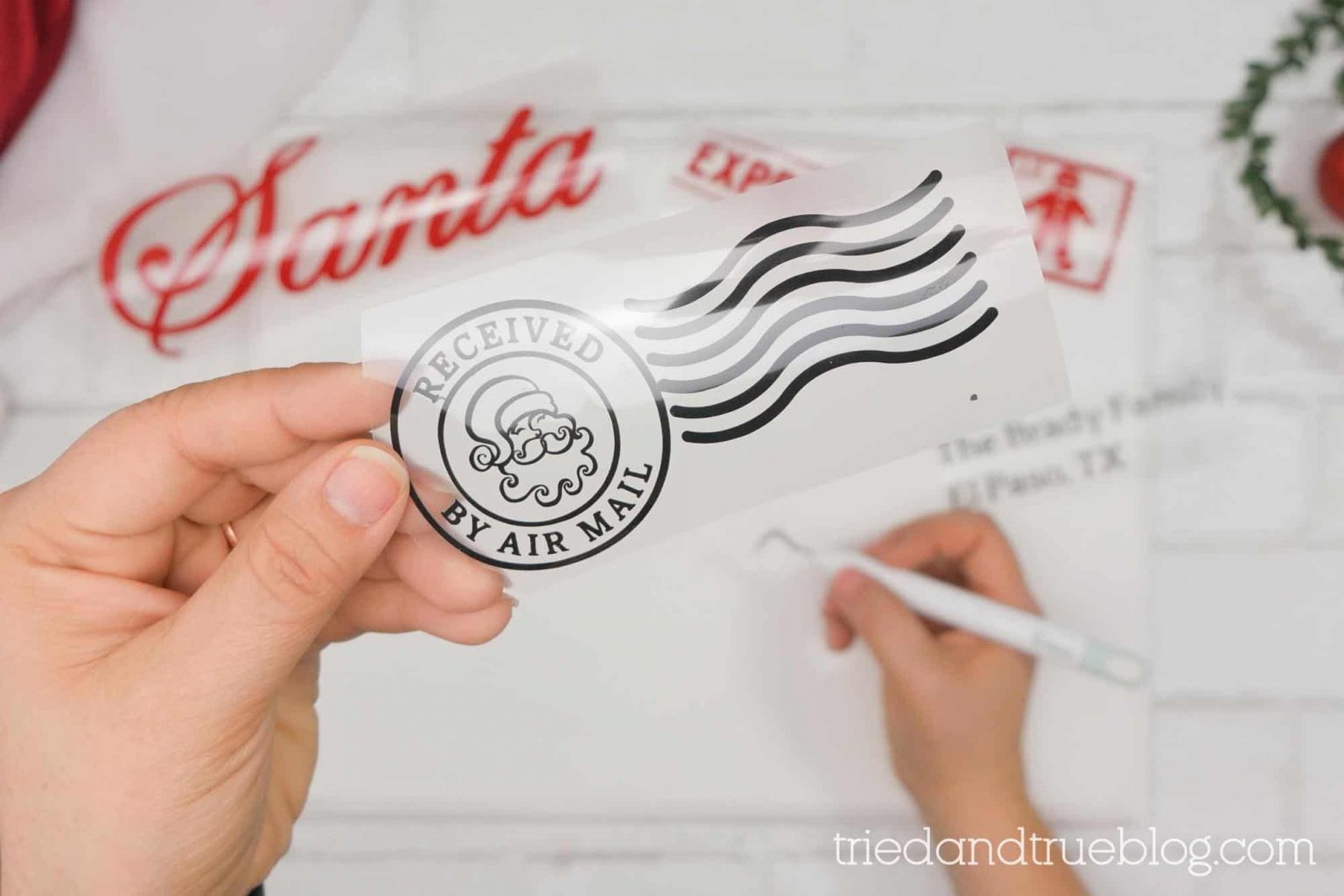Letter To Santa Wood Sign with Cricut Explore Air 2 - Tried & True Creative
