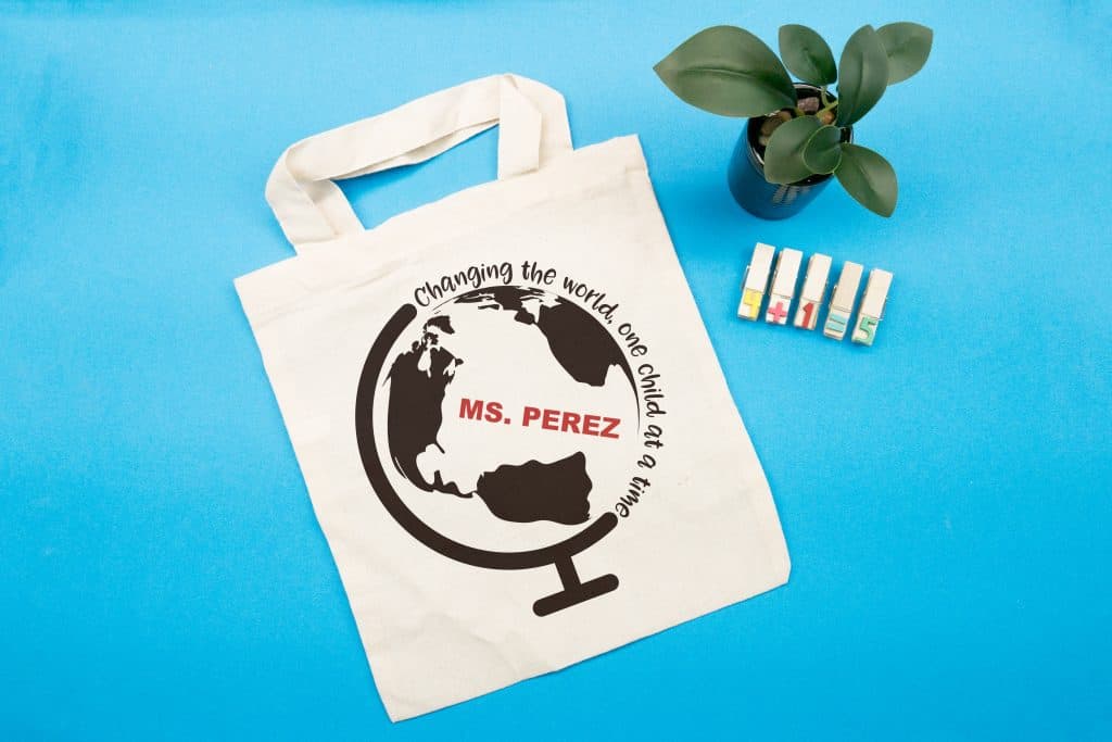 Bag with the Back To School Teacher Gift with Free SVG File