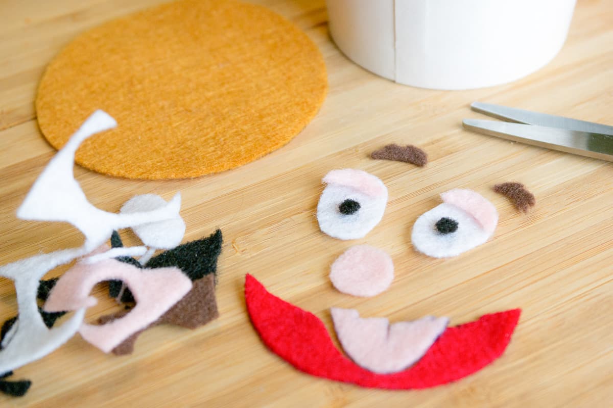 Cut out felt to make a Fozzie Muppet Party Favor. 