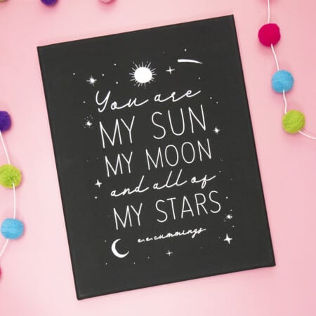Unleash Your Inner Astronomer with our Free Sun, Moon, & Stars Astronomy SVG File on a black canvas