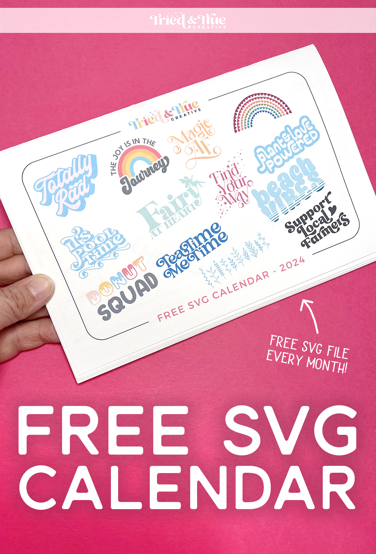 Free SVG calendar file.