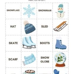 Printable winter matching game.